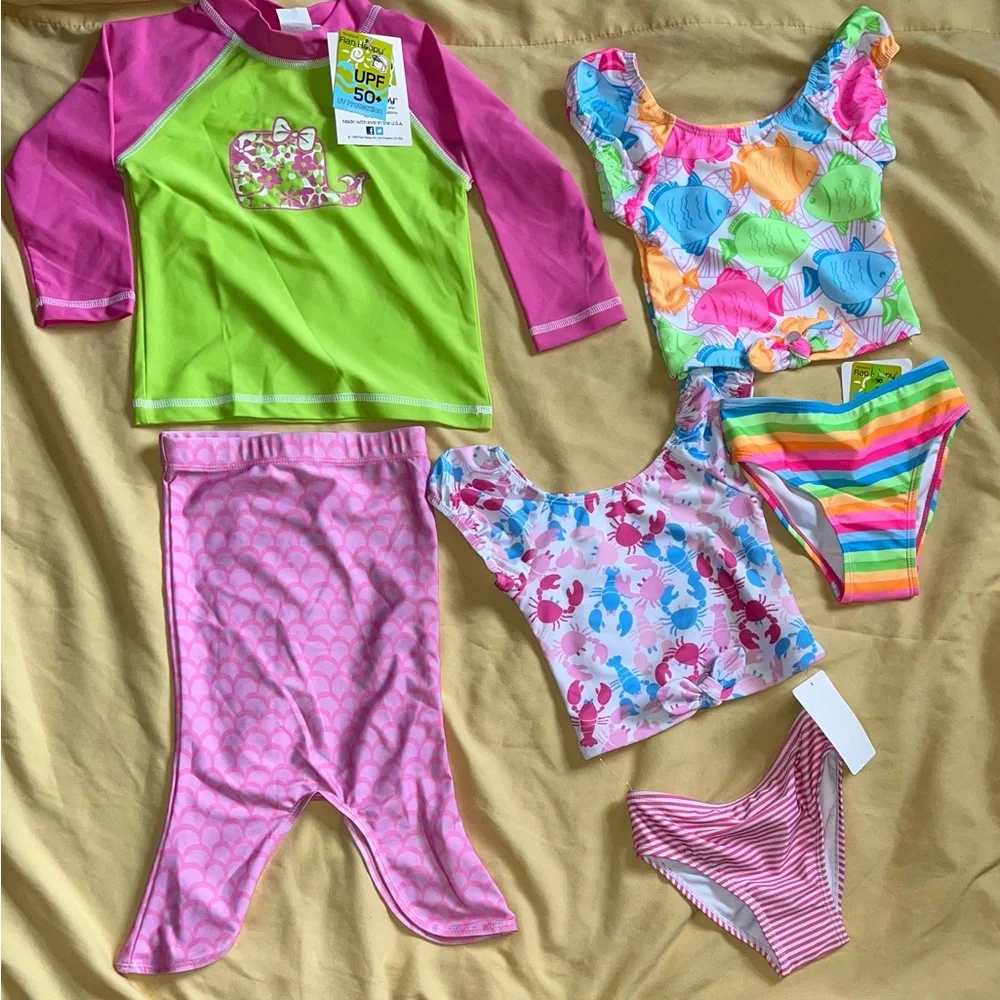 Lot of girls Flap Happy swimwear size 2 NWT UV 50